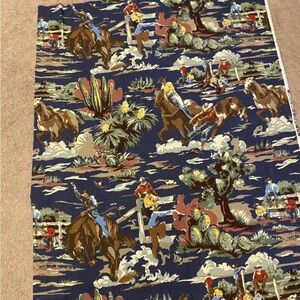 Vintage western cowboy fabric remnant